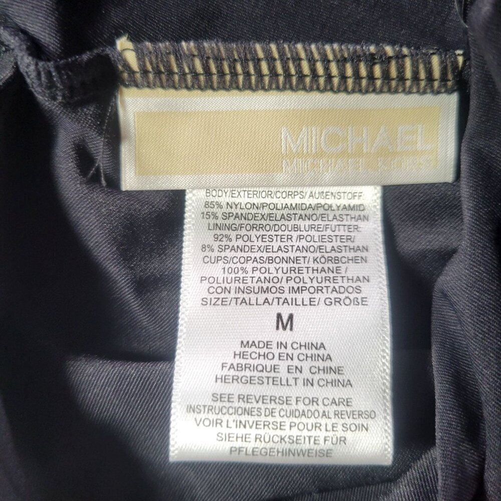 Michael Kors Womens Black Asymmetric Chain Strap Tankini Swim Top Size M - Picture 4 of 5